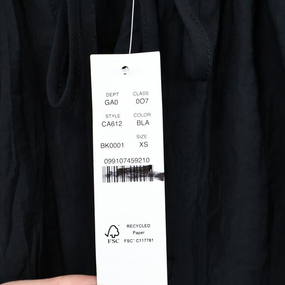 NWT J.Crew Crinkled Front Tie Camisole Tank Top In Black Size XS - Picture 7 of 8